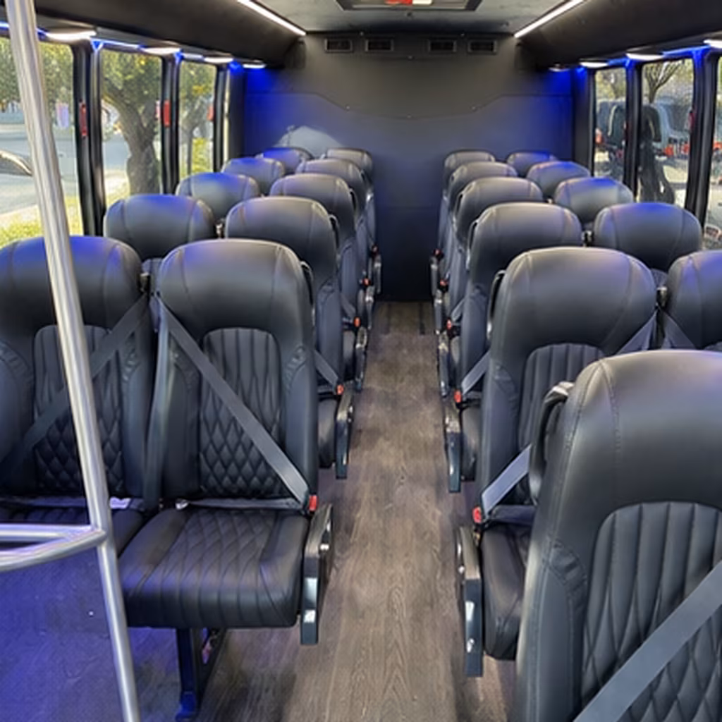 columbia 28 passenger minibus inside