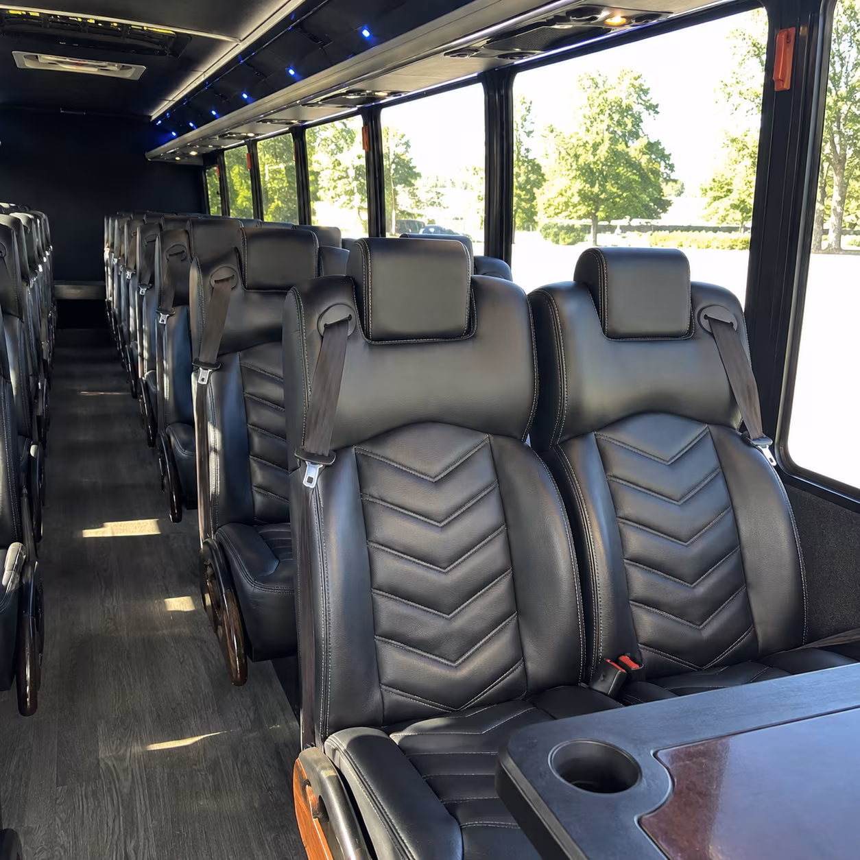 columbia 28 passenger minibus interior