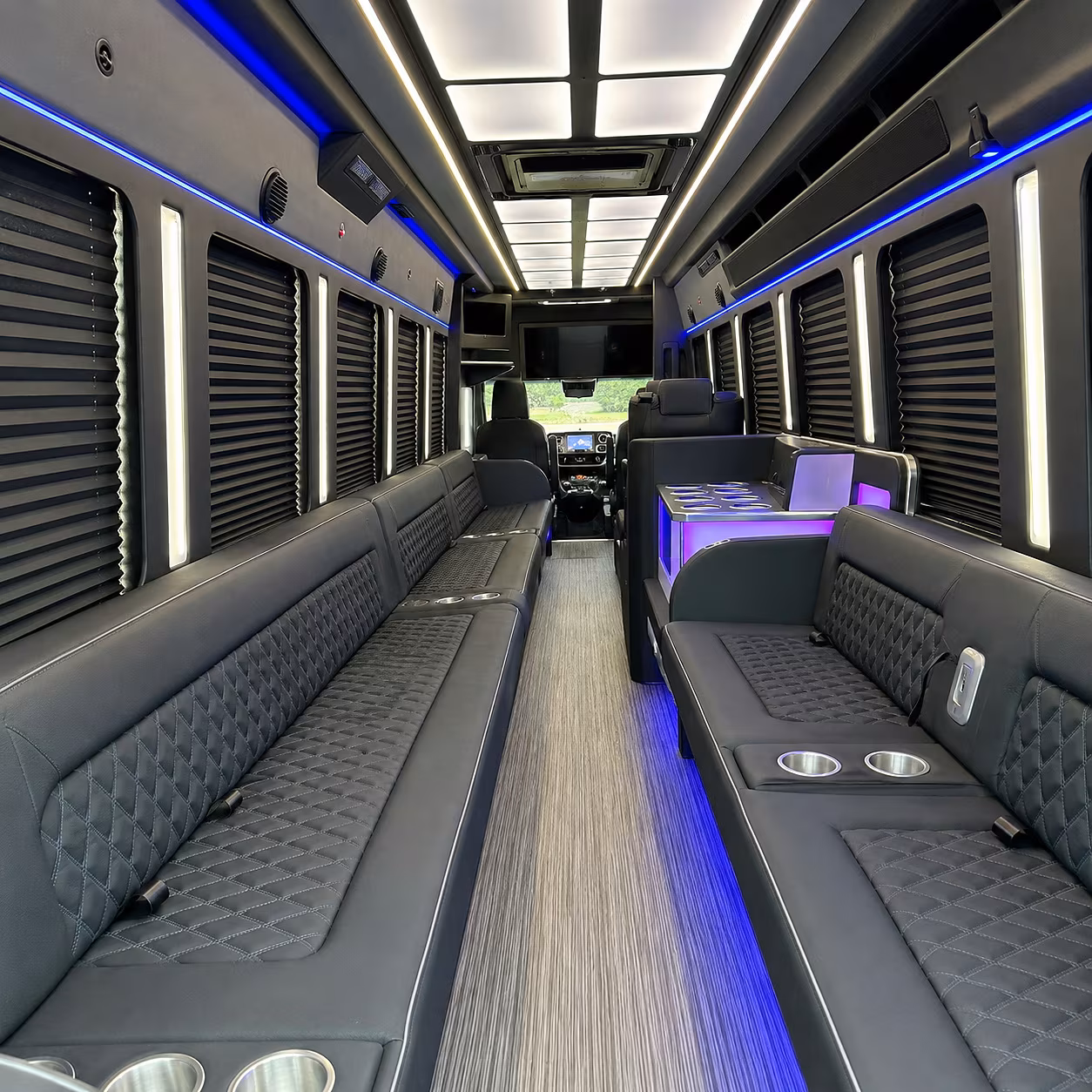 columbia party bus rental interior